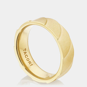 Geometric Crescent Wedding Ring 18k Yellow Gold - 146-7