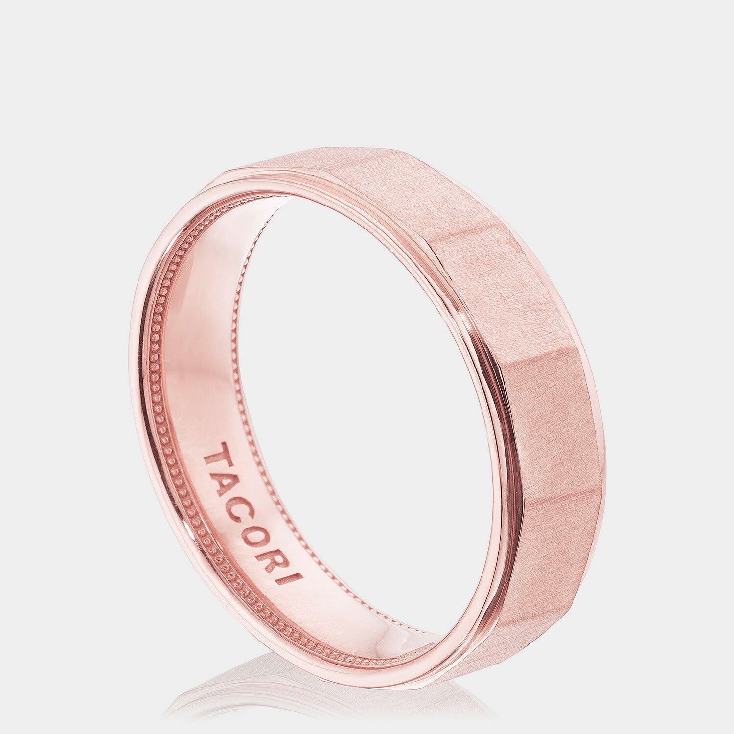 Geometric Faceted Wedding Ring 18K Rose Gold - 147-6