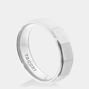 Geometric Faceted Wedding Ring Platinum - 147-6
