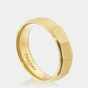 Geometric Faceted Wedding Ring 18K Yellow Gold - 147-6