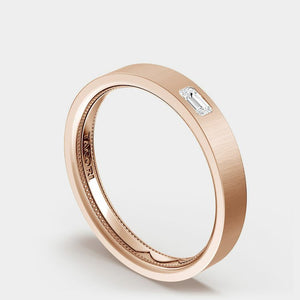 Bezel Set Diamond Wedding Ring 18K Rose Gold - 15035