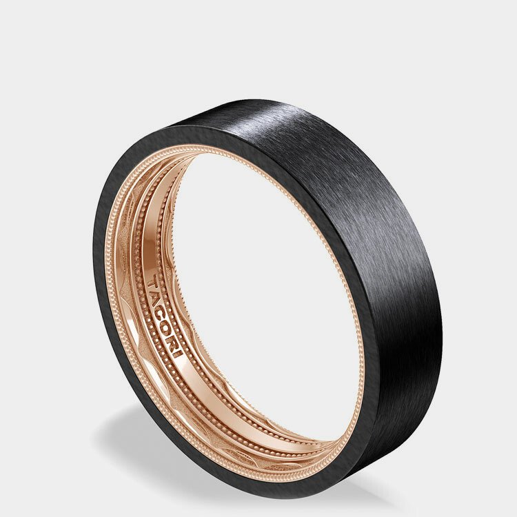 Titanium Two-Tone Wedding Ring 18k Rose Gold - 1576BT