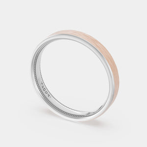 Brush Finish Wedding Ring 18k White/Rose Gold - 1634