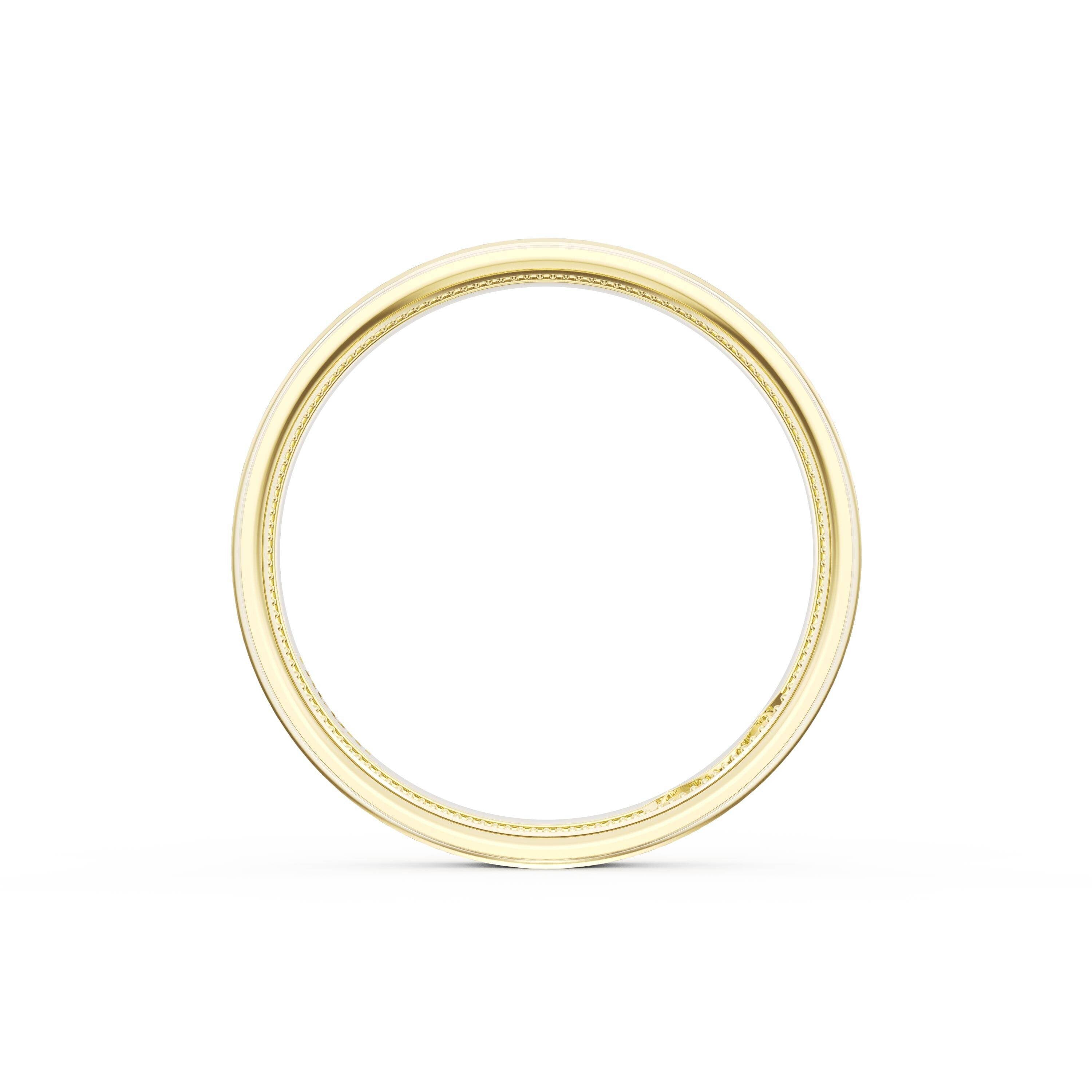 Brush Finish Wedding Ring 18k White/Yellow Gold - 1634