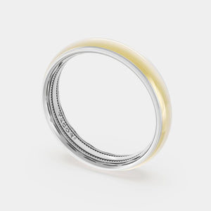 Classic High Polish Wedding Ring 18k Yellow/White Gold - 1655