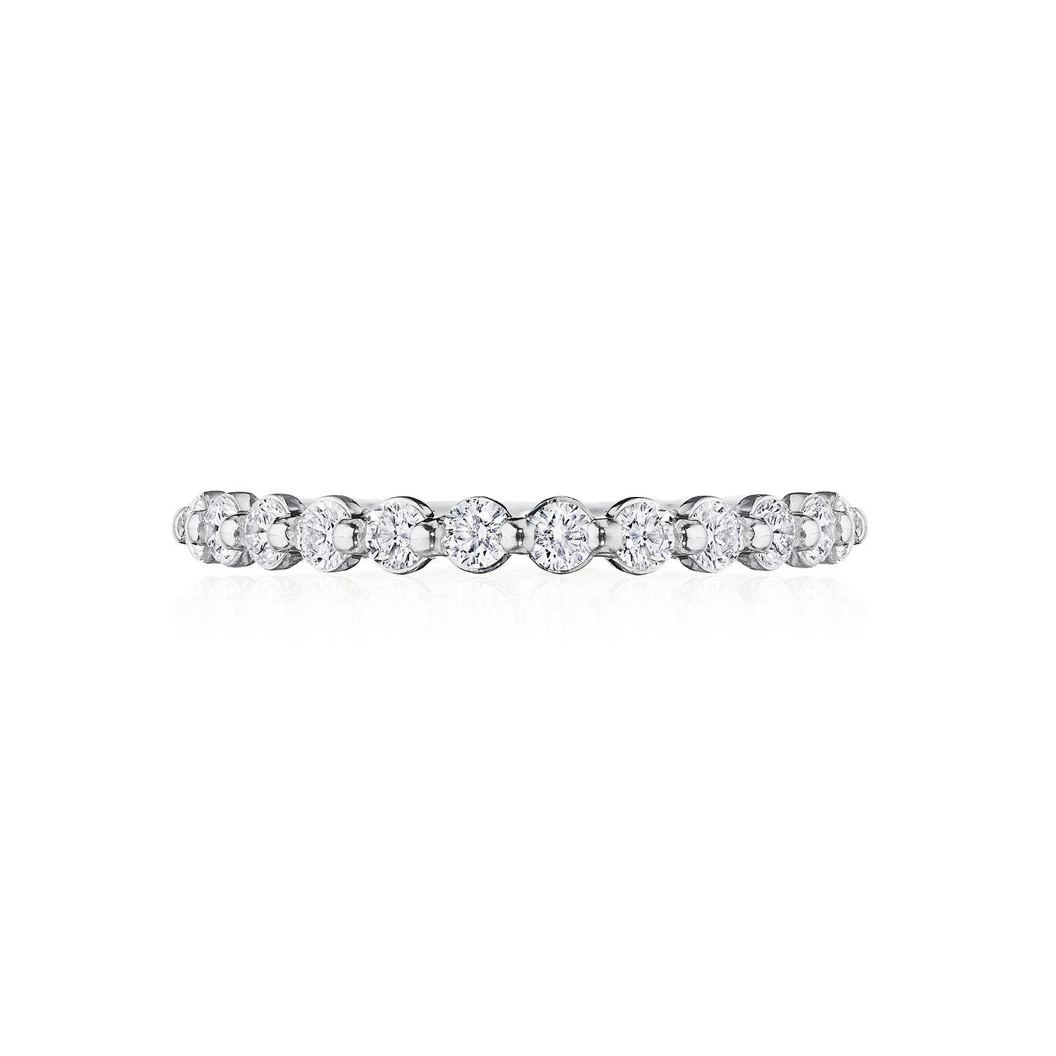 Round Diamond Wedding Ring 18k White Gold - 2666B12