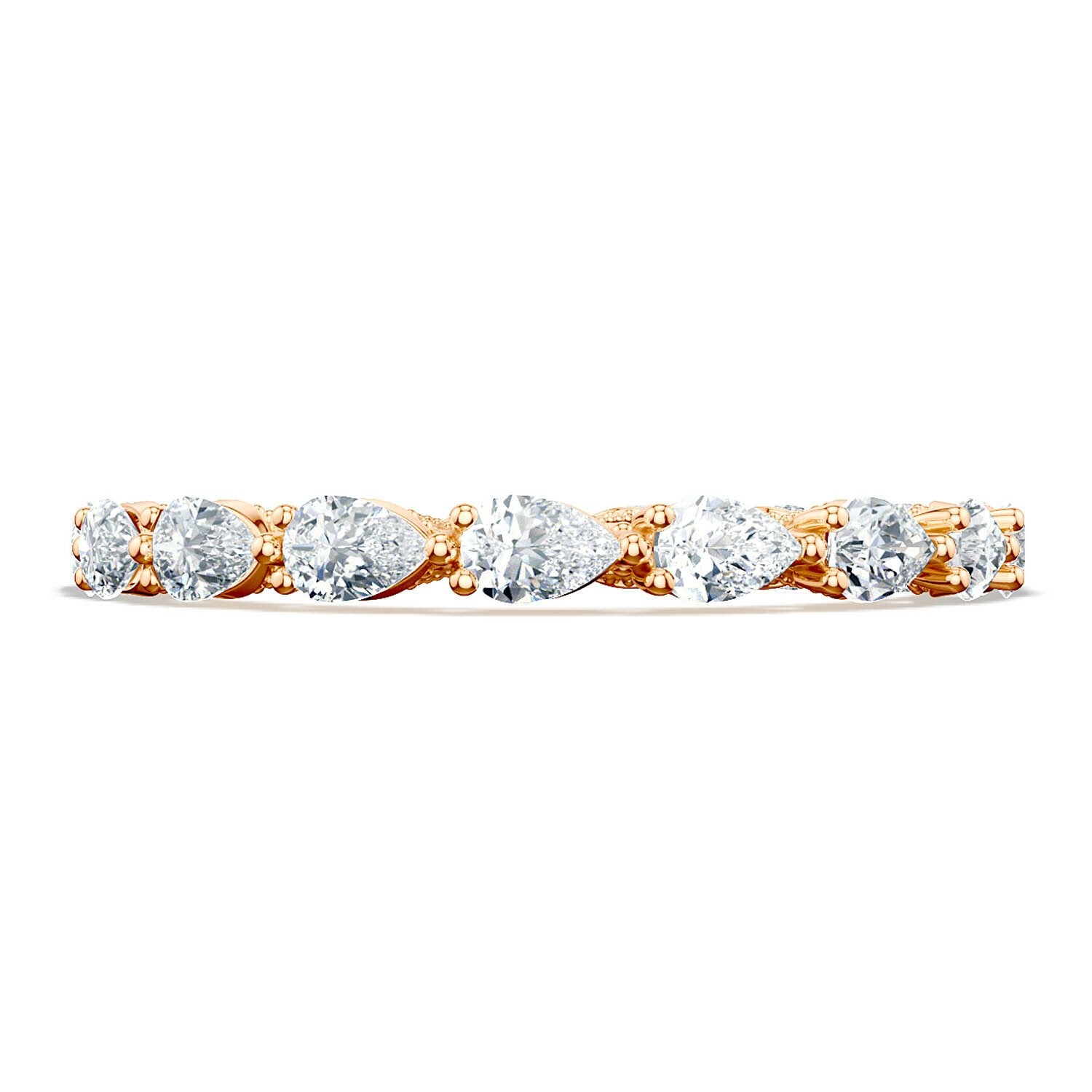 Pear Foundation Eternity Wedding Ring 18k Rose Gold - 2687