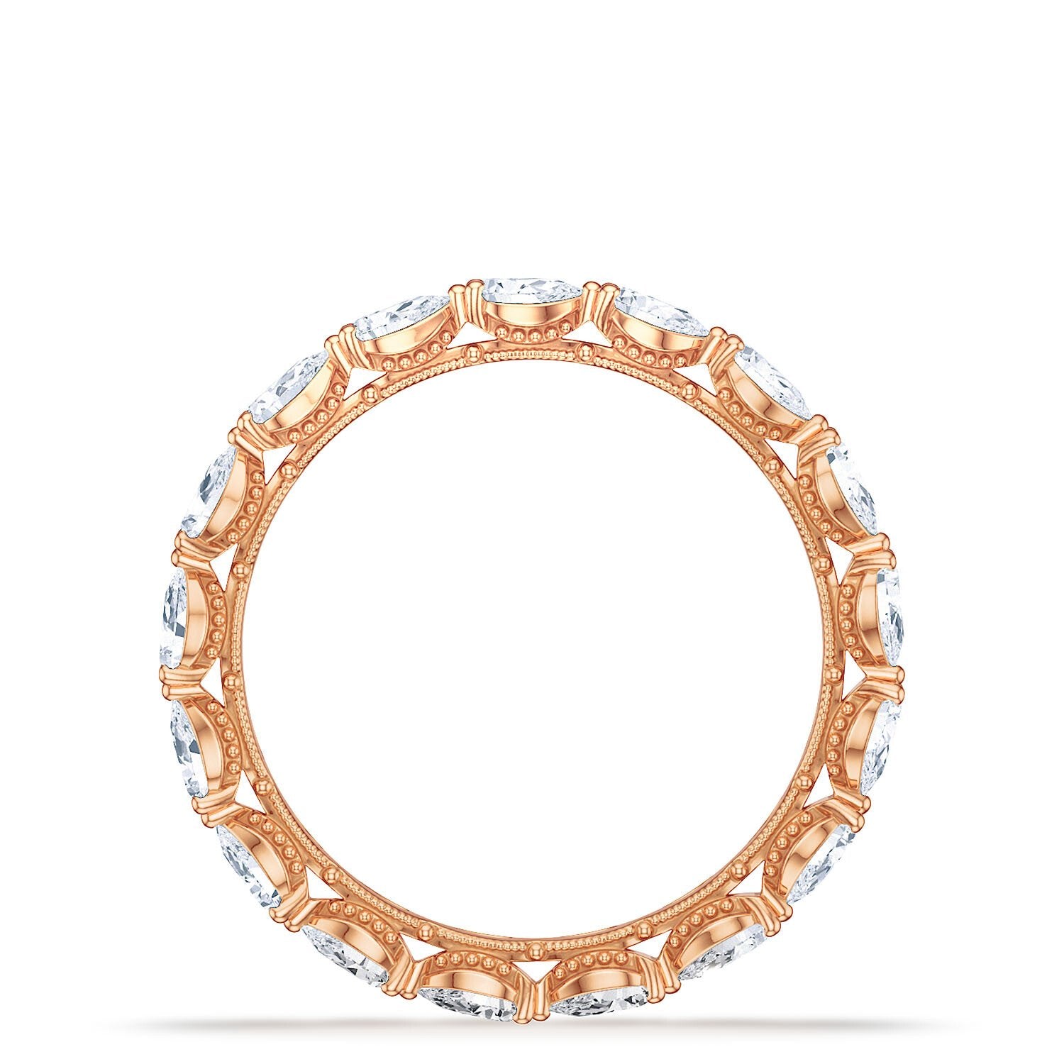 Pear Foundation Eternity Wedding Ring 18k Rose Gold - 2687