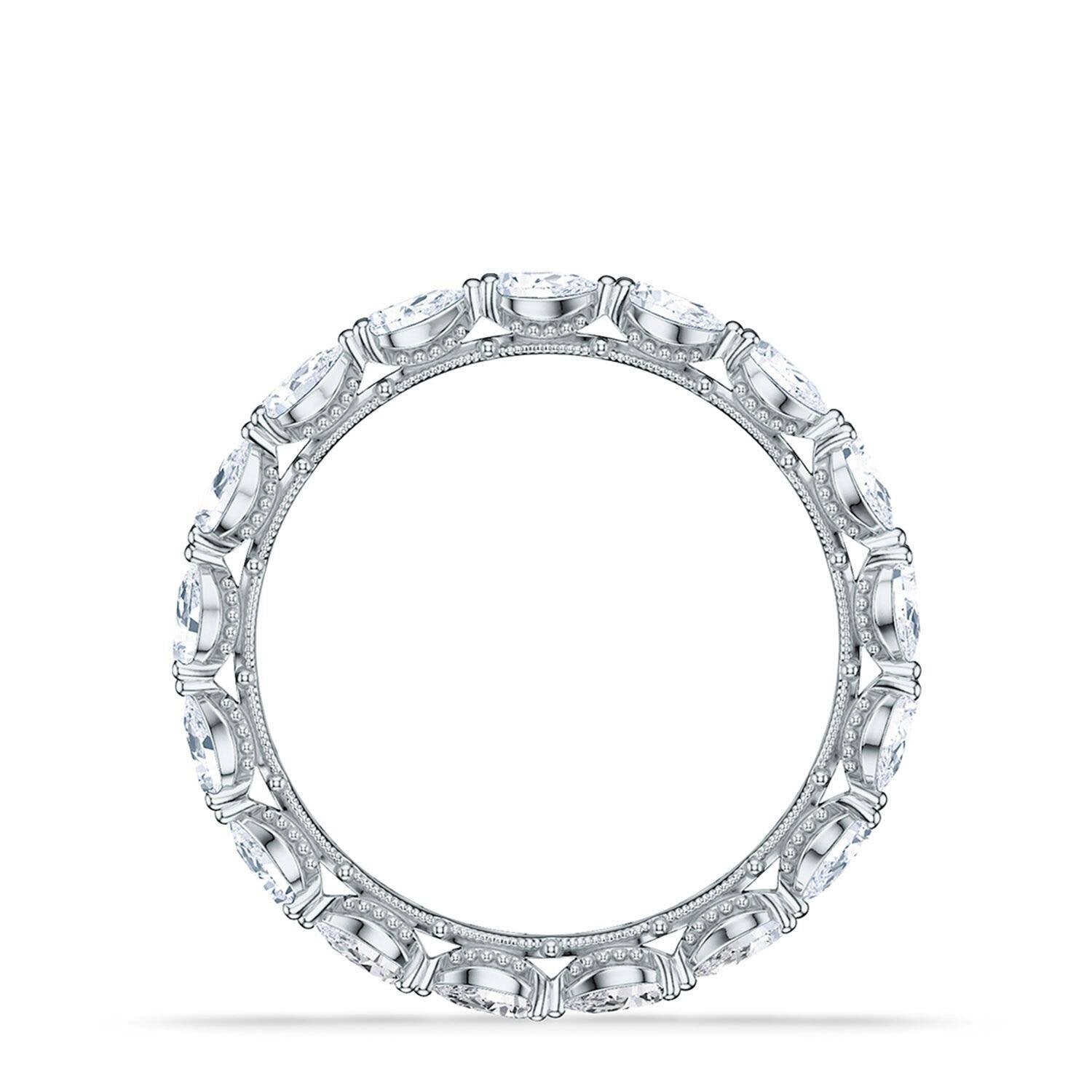 Pear Foundation Eternity Wedding Ring 18k White Gold - 2687