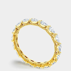 Pear Foundation Eternity Wedding Ring 18k Yellow Gold - 2687