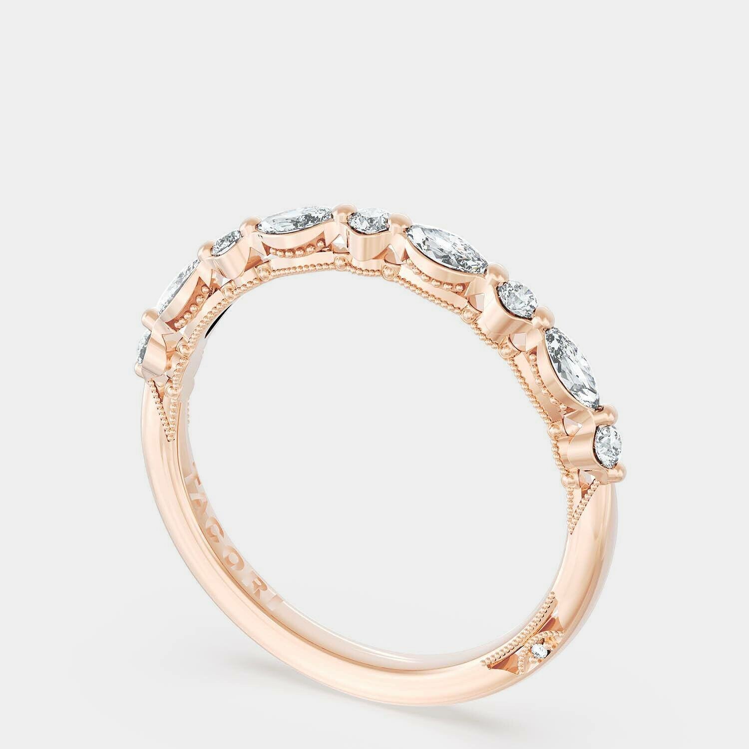 Marquise Round Wedding Ring 18k Rose Gold - 272822B12