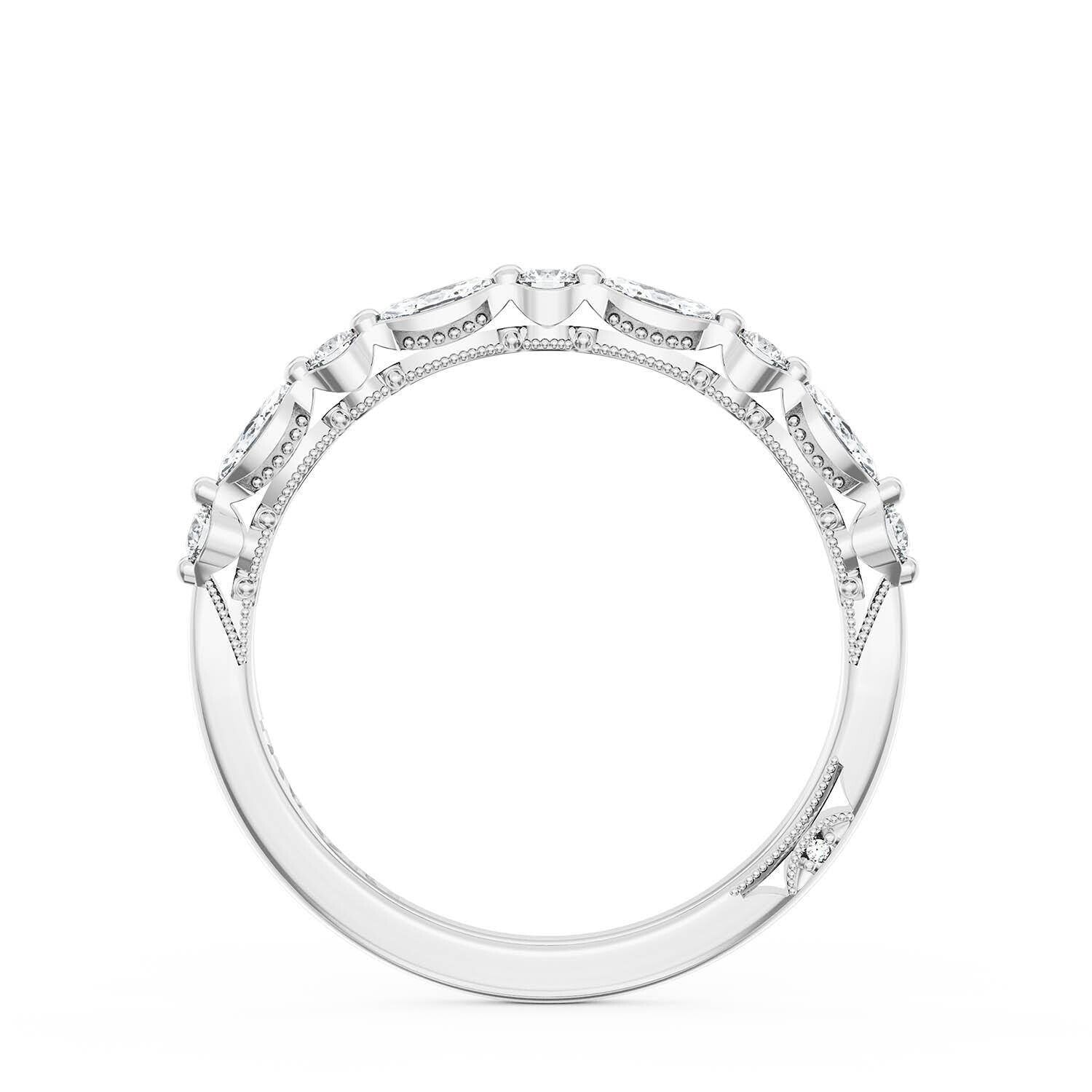 Marquise Round Wedding Ring Platinum - 272822B12