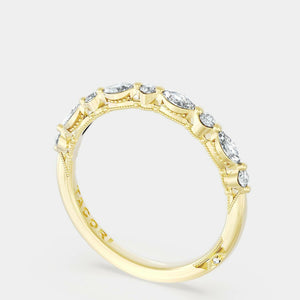 Marquise Round Wedding Ring 18k Yellow Gold - 272822B12