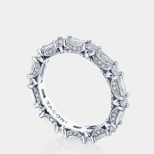 Baguette Round Eternity Wedding Ring 18k White Gold - HT2682