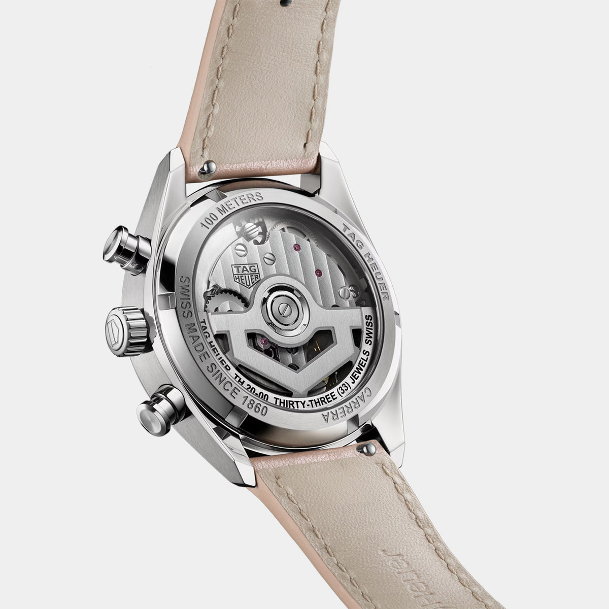 Carrera Chronograph 39mm Pink Diamond Dial Stainless Steel Watch