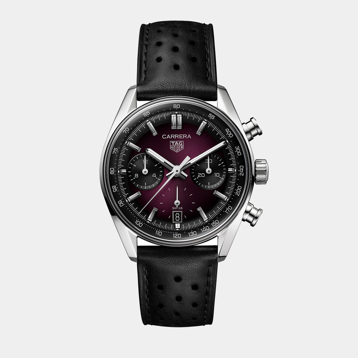Carrera Chronograph 39mm Purple Dial Stainless Steel Watch