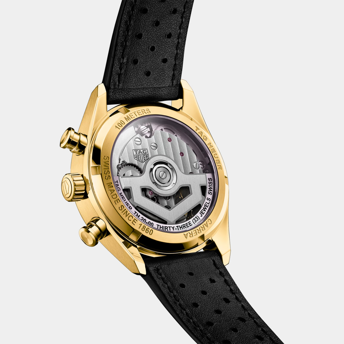 Carrera Chronograph 39mm Gold Dial 18K Yellow Gold Watch