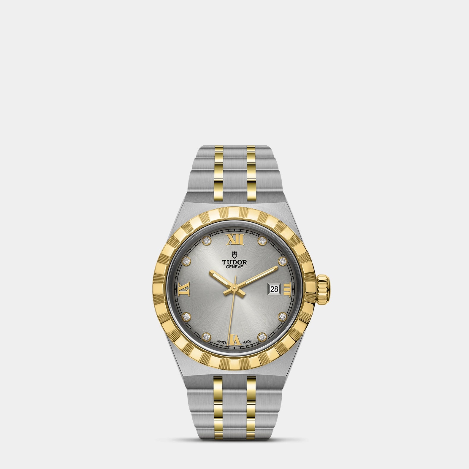 TUDOR Royal Two-Tone 28mm - Silver Diamond Dial