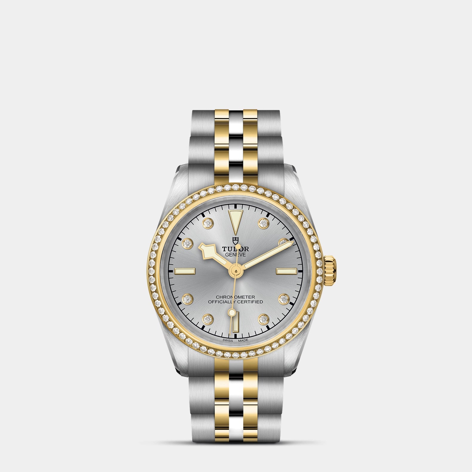 Black Bay One S&G 31mm - Silver Dial Diamond Bezel on 5-Link Bracelet