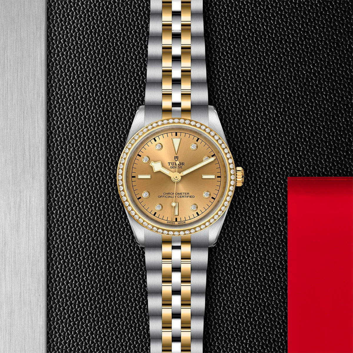 Black Bay One S&G 36mm - Gold Dial Diamond Bezel on 5-Link Bracelet