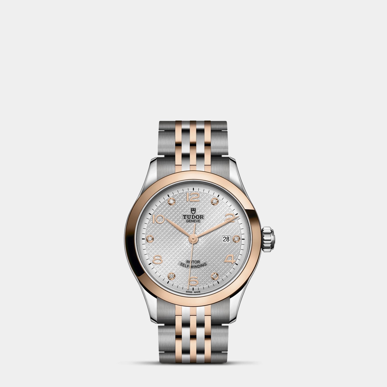 1926 Two-Tone 28mm - Silver Diamond Dial on Bracelet