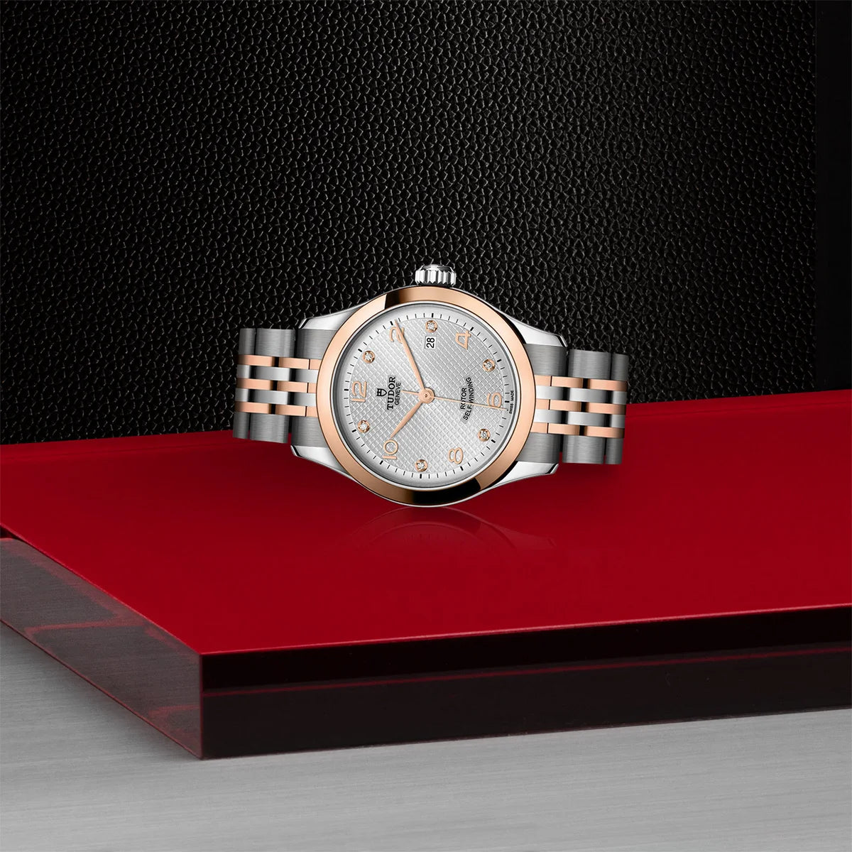 1926 Two-Tone 28mm - Silver Diamond Dial on Bracelet