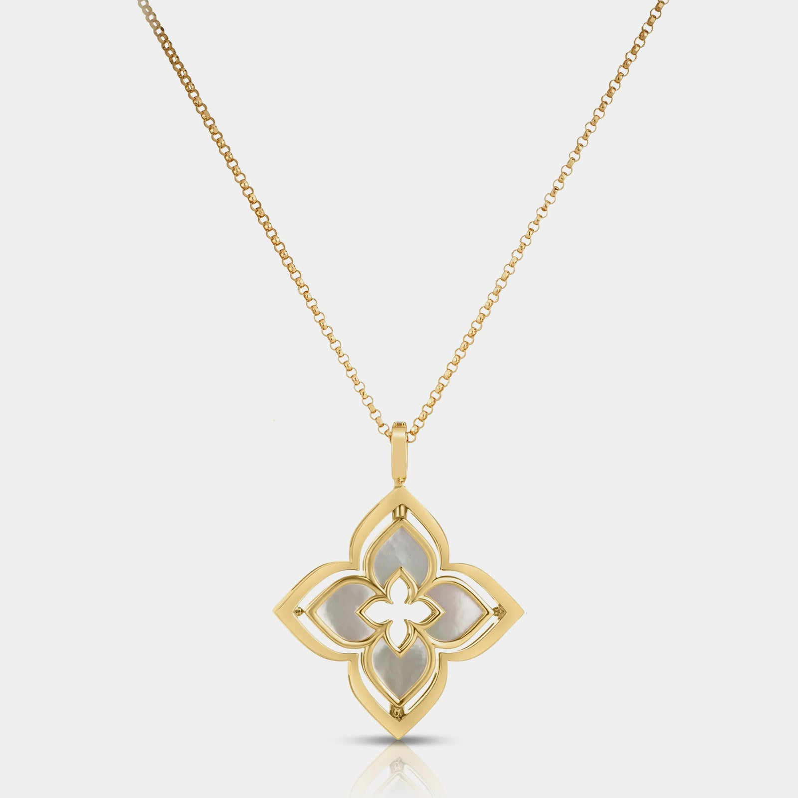 Venetian Princess Pirouette Medium Flower Necklace in Yellow Gold