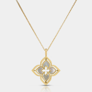 Venetian Princess Pirouette Medium Flower Necklace in Yellow Gold