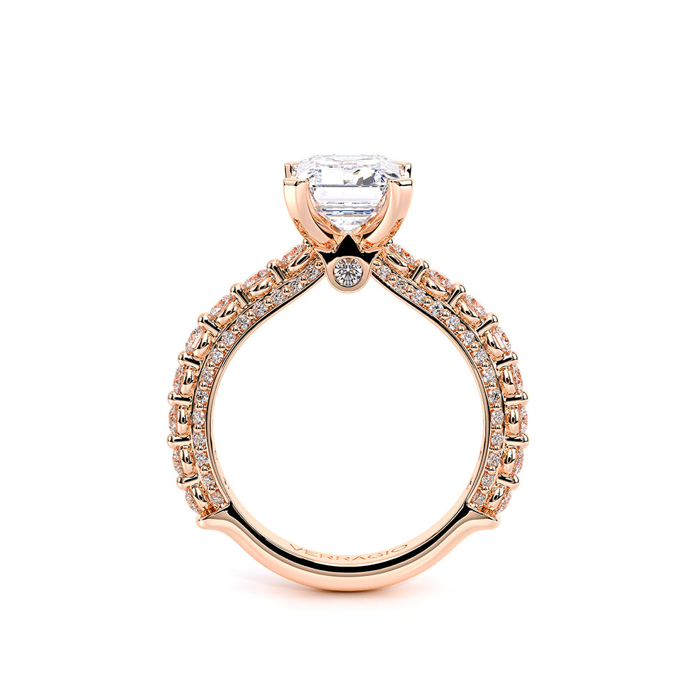 Emerald Pavé 14k Rose Gold Engagement Ring - CTR-0488