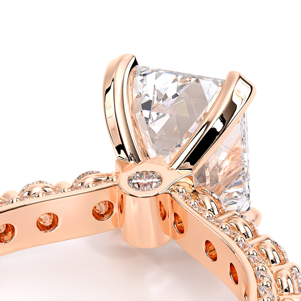 Emerald Pavé 14k Rose Gold Engagement Ring - CTR-0488