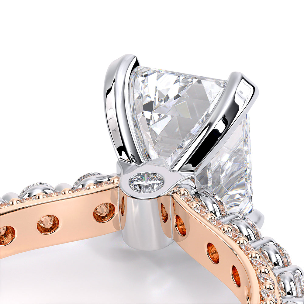 Emerald Pavé 18k Rose and White Gold Engagement Ring - CTR-0488