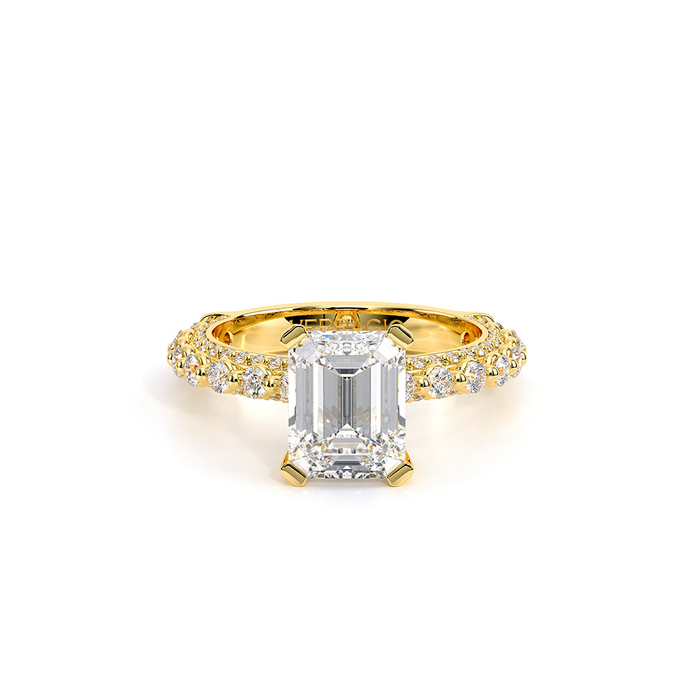 Emerald Pavé 14k Yellow Gold Engagement Ring - CTR-0488