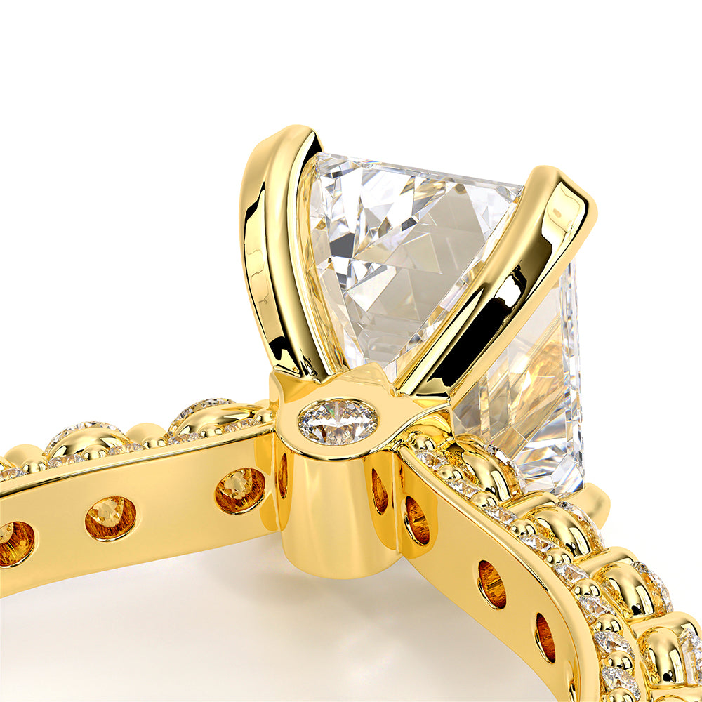 Emerald Pavé 18k Yellow Gold Engagement Ring - CTR-0488