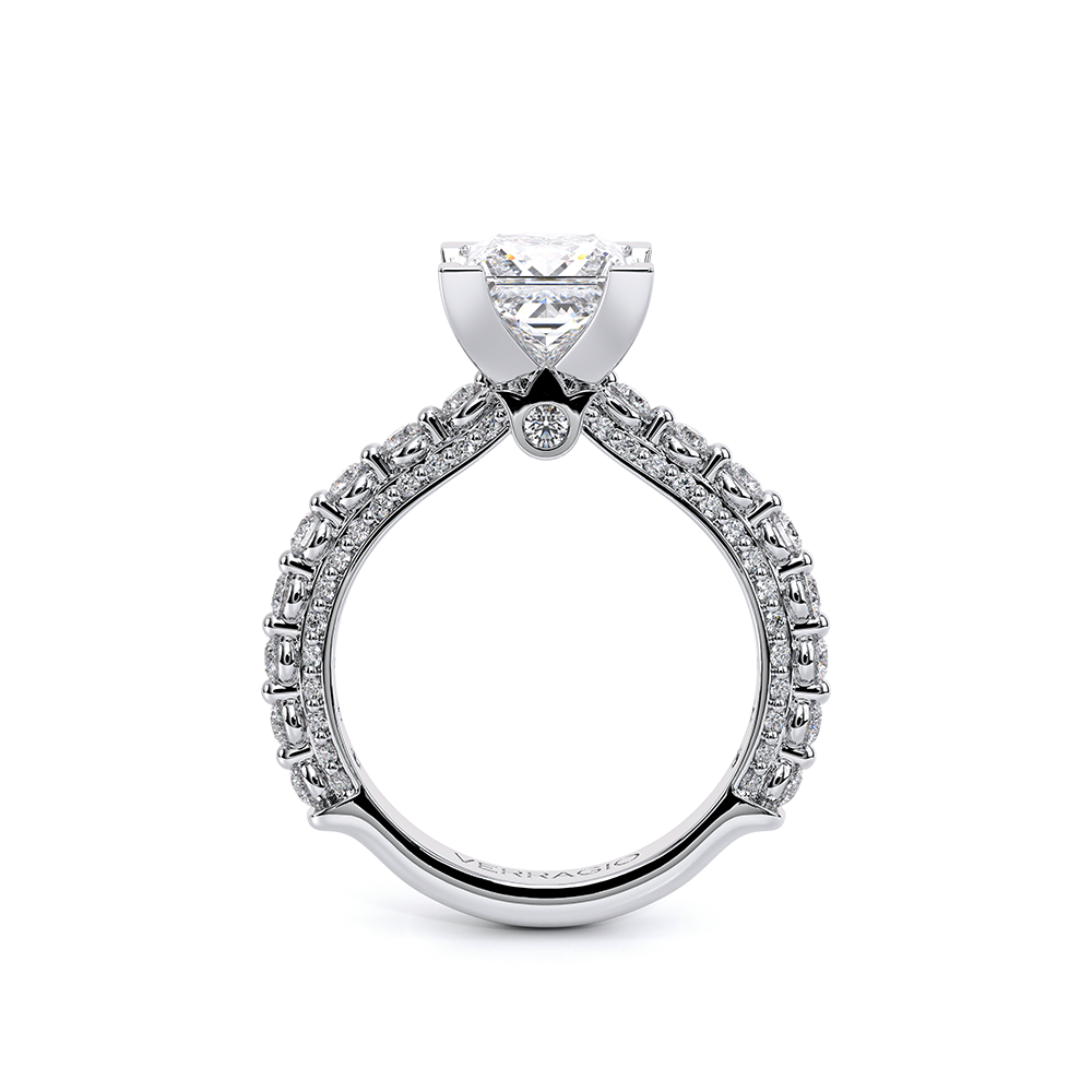 Princess Pavé 14k White Gold Engagement Ring - CTR-0488