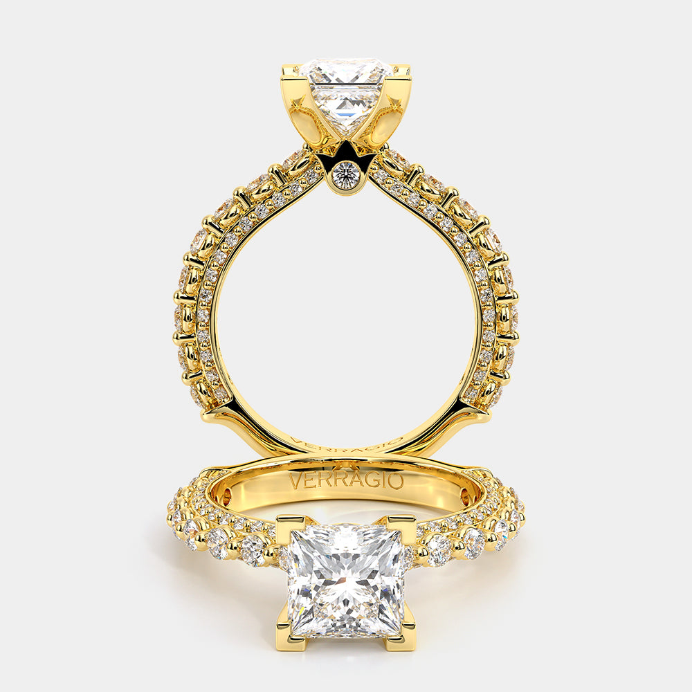 Princess Pavé 14k Yellow Gold Engagement Ring - CTR-0488