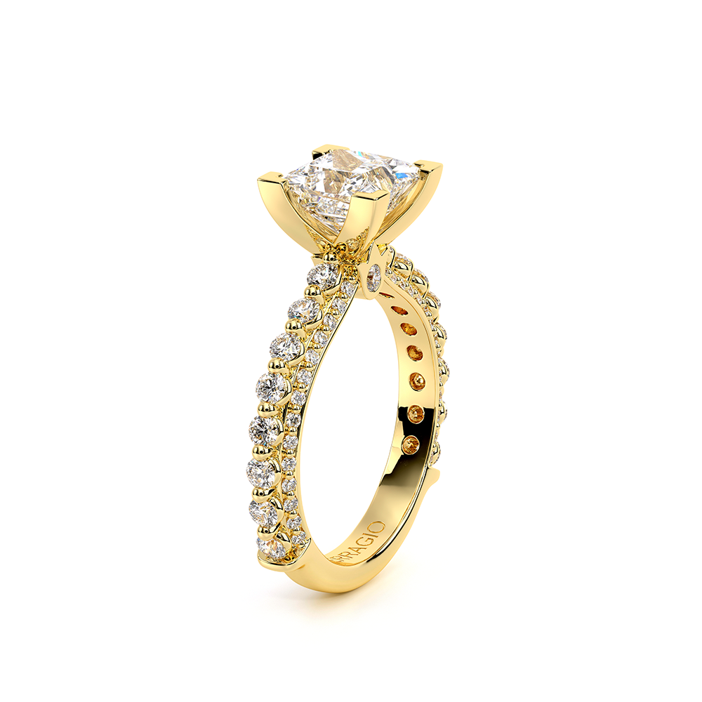 Princess Pavé 18k Yellow Gold Engagement Ring - CTR-0488