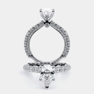 Pear Pavé Platinum Engagement Ring - CTR-0488