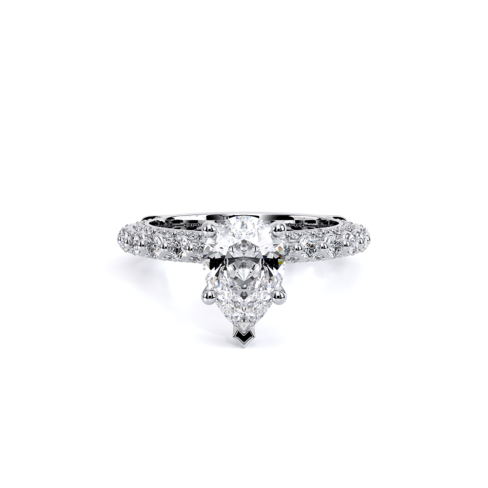 Pear Pavé Platinum Engagement Ring - CTR-0488