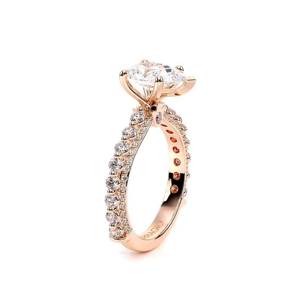 Pear Pavé 14k Rose Gold Engagement Ring - CTR-0488
