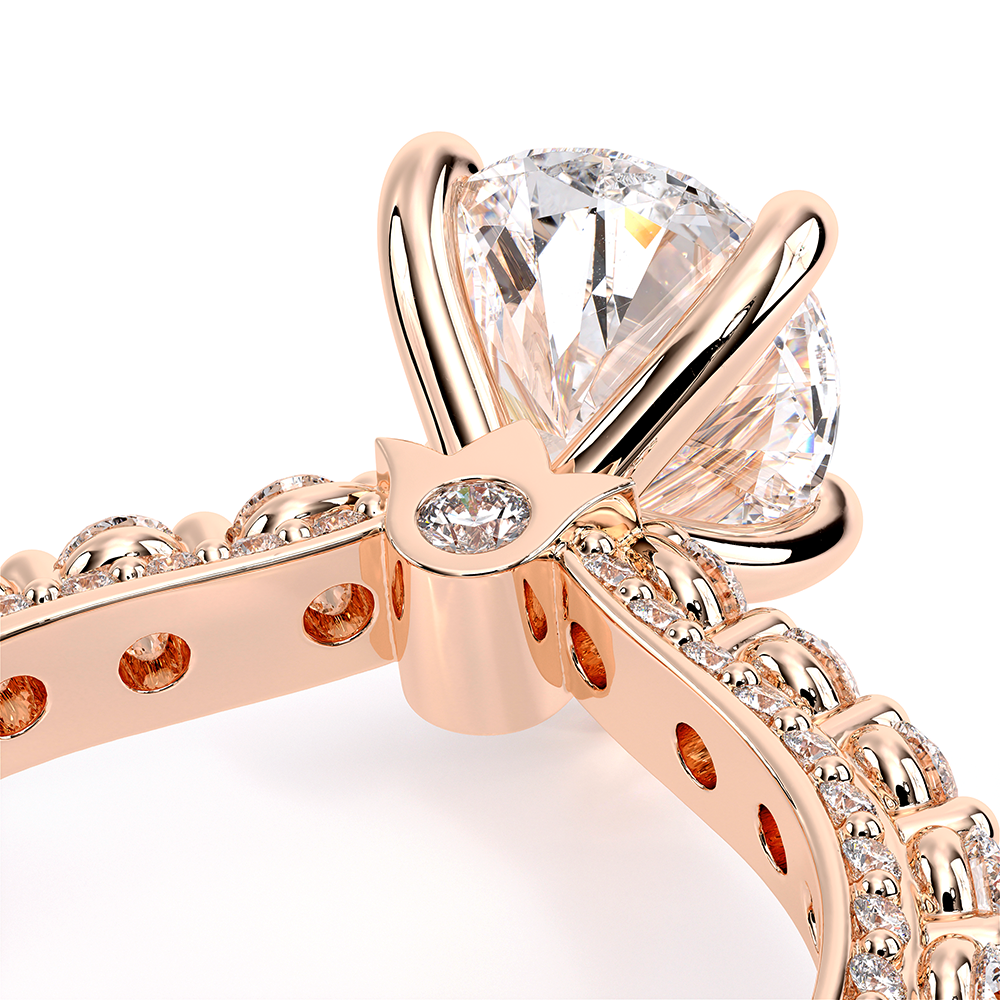 Pear Pavé 14k Rose Gold Engagement Ring - CTR-0488