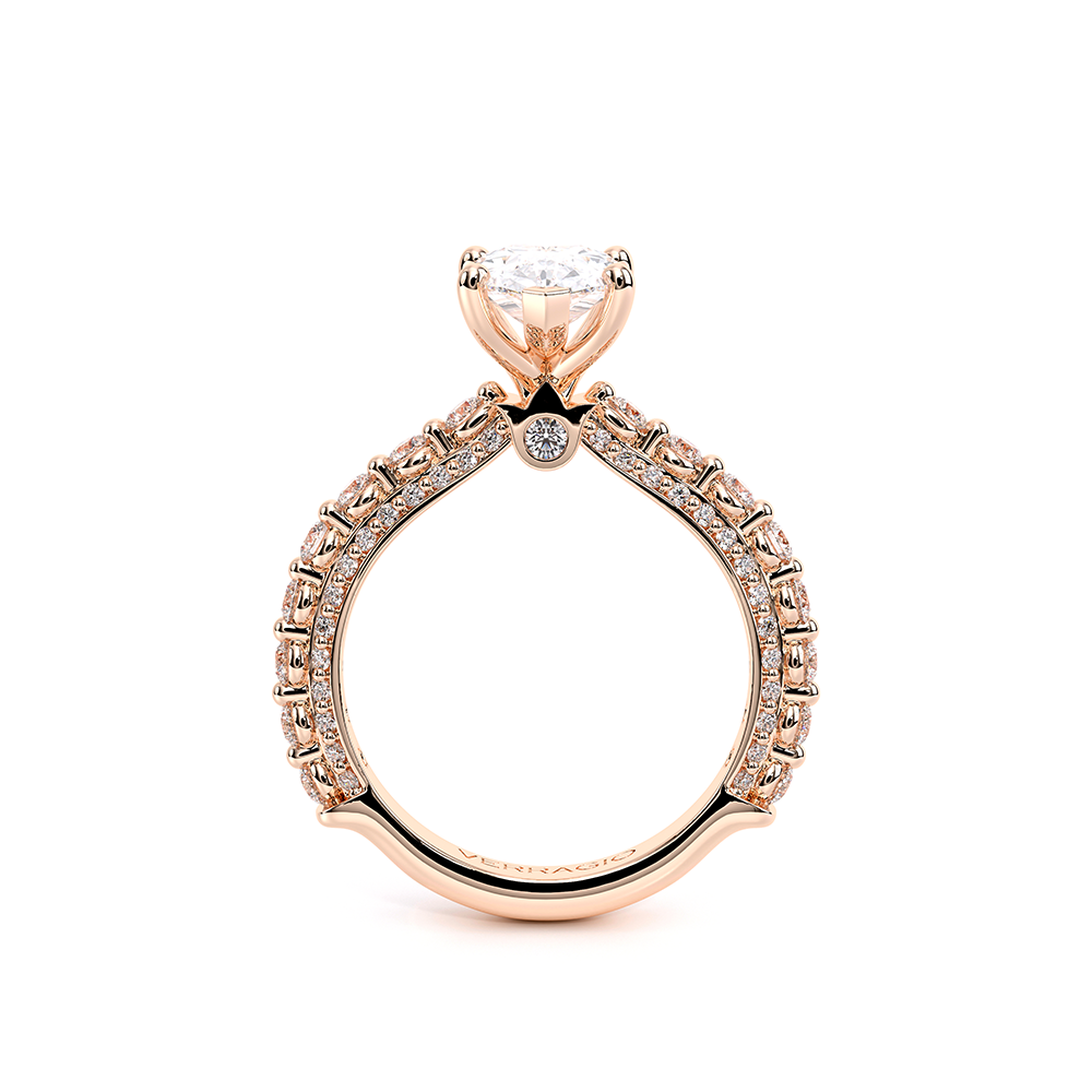 Pear Pavé 18k Rose Gold Engagement Ring - CTR-0488