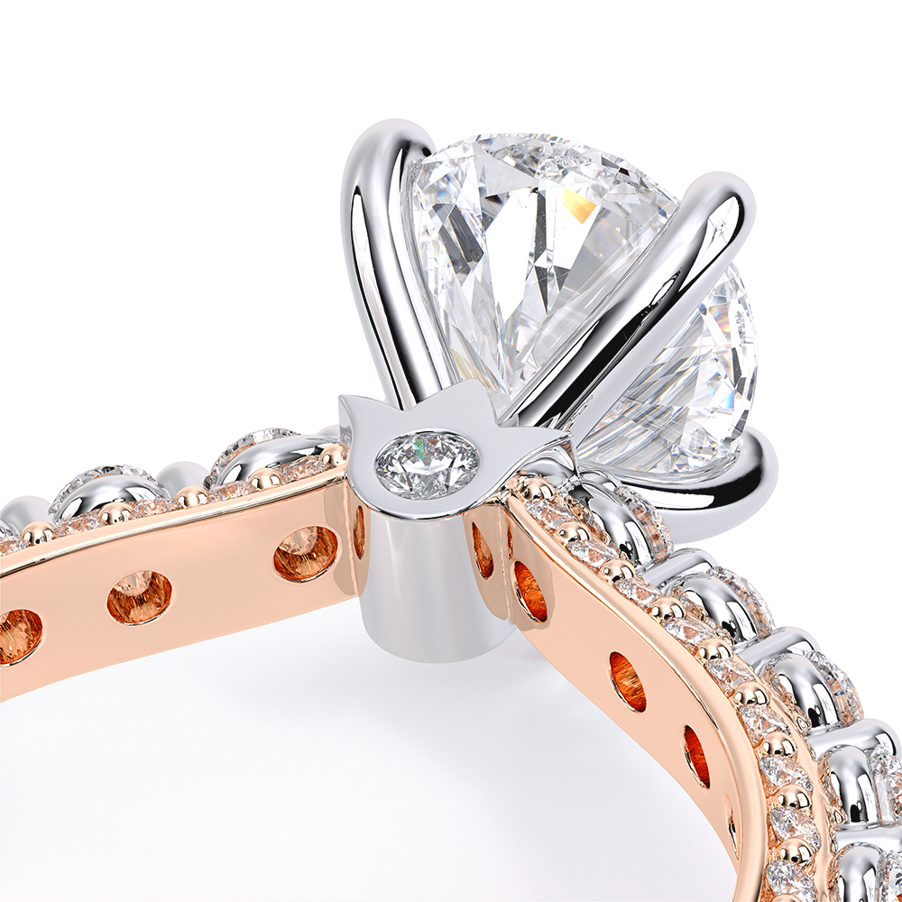 Pear Pavé 14k Rose and White Gold Engagement Ring - CTR-0488