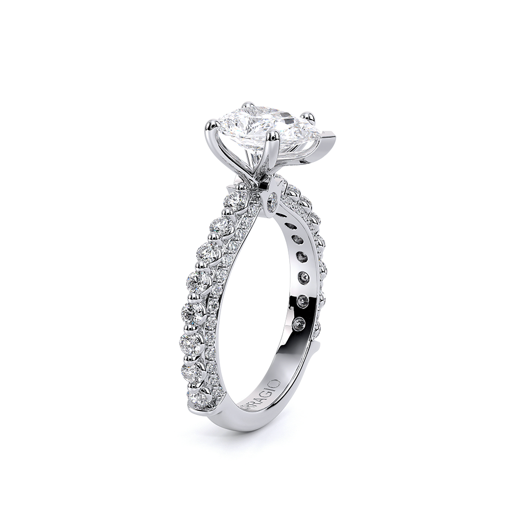 Pear Pavé 14k White Gold Engagement Ring - CTR-0488