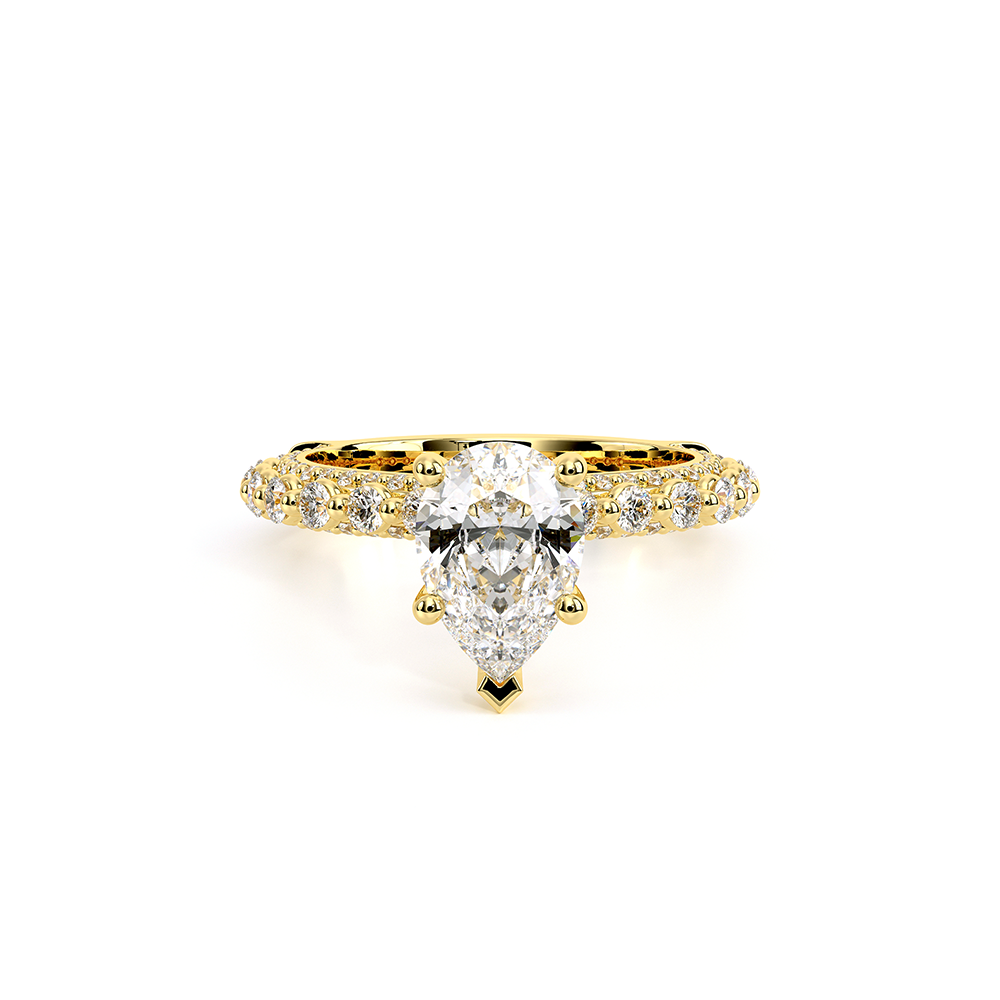 Pear Pavé 14k Yellow Gold Engagement Ring - CTR-0488
