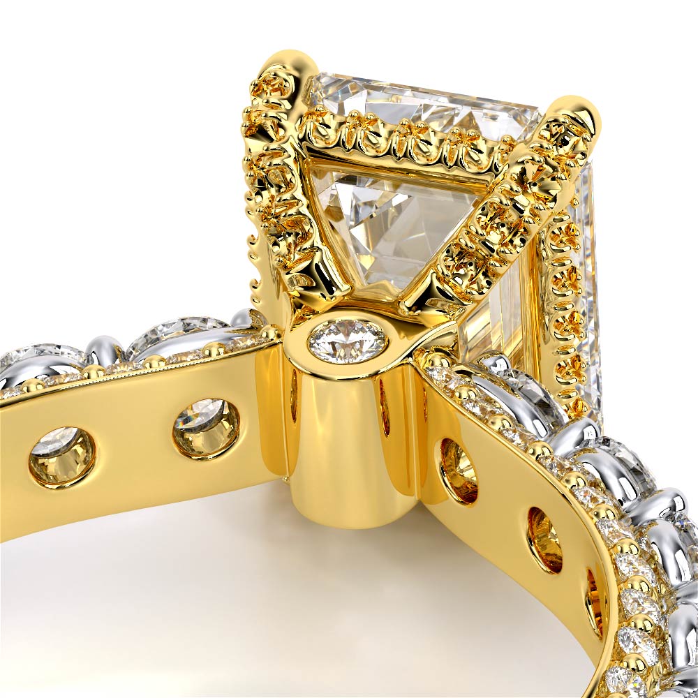 Emerald Pavé 14K Yellow and White Gold Engagement Ring - CTR-0489