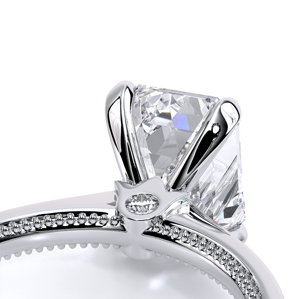 Emerald Solitaire 18k White Gold Engagement Ring - REN-SOL301