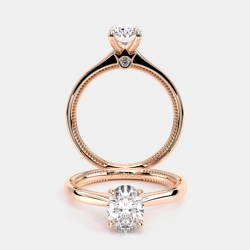 Oval Solitaire 18k Rose Gold Engagement Ring - REN-SOL301