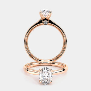 Oval Solitaire 18k Rose Gold Engagement Ring - REN-SOL301