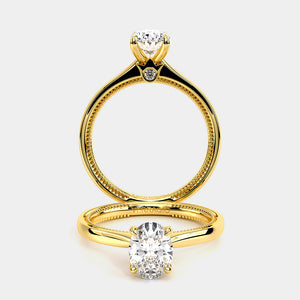 Oval Solitaire 18k Yellow Gold Engagement Ring - REN-SOL301