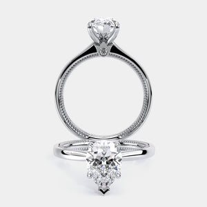 Pear Solitaire Platinum Engagement Ring - REN-SOL301